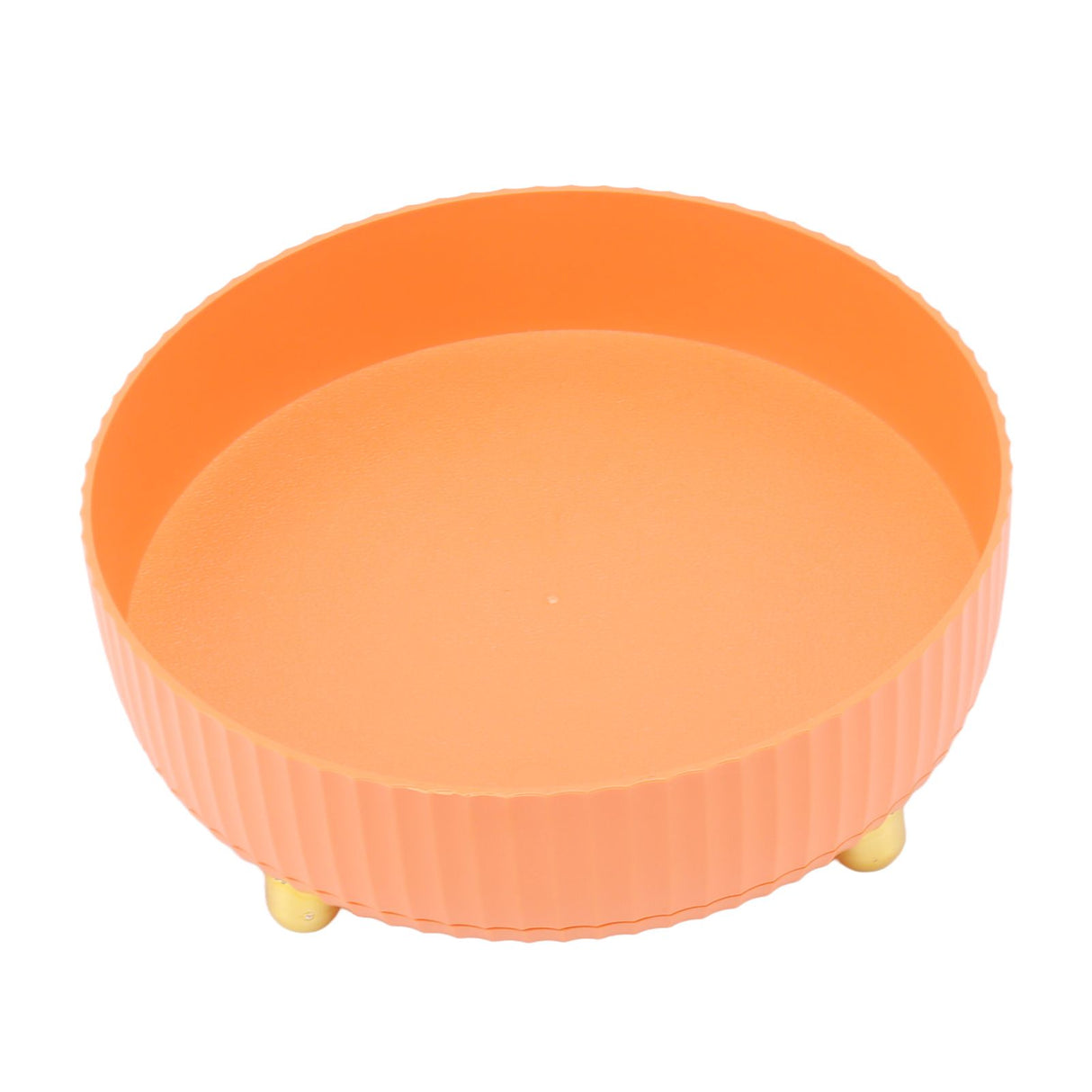 360 Degree Rotating Storage Rack Organizer Round Cosmetic Spice Rack Turntable for Kitchen Cabinet Pantry Small Orange
