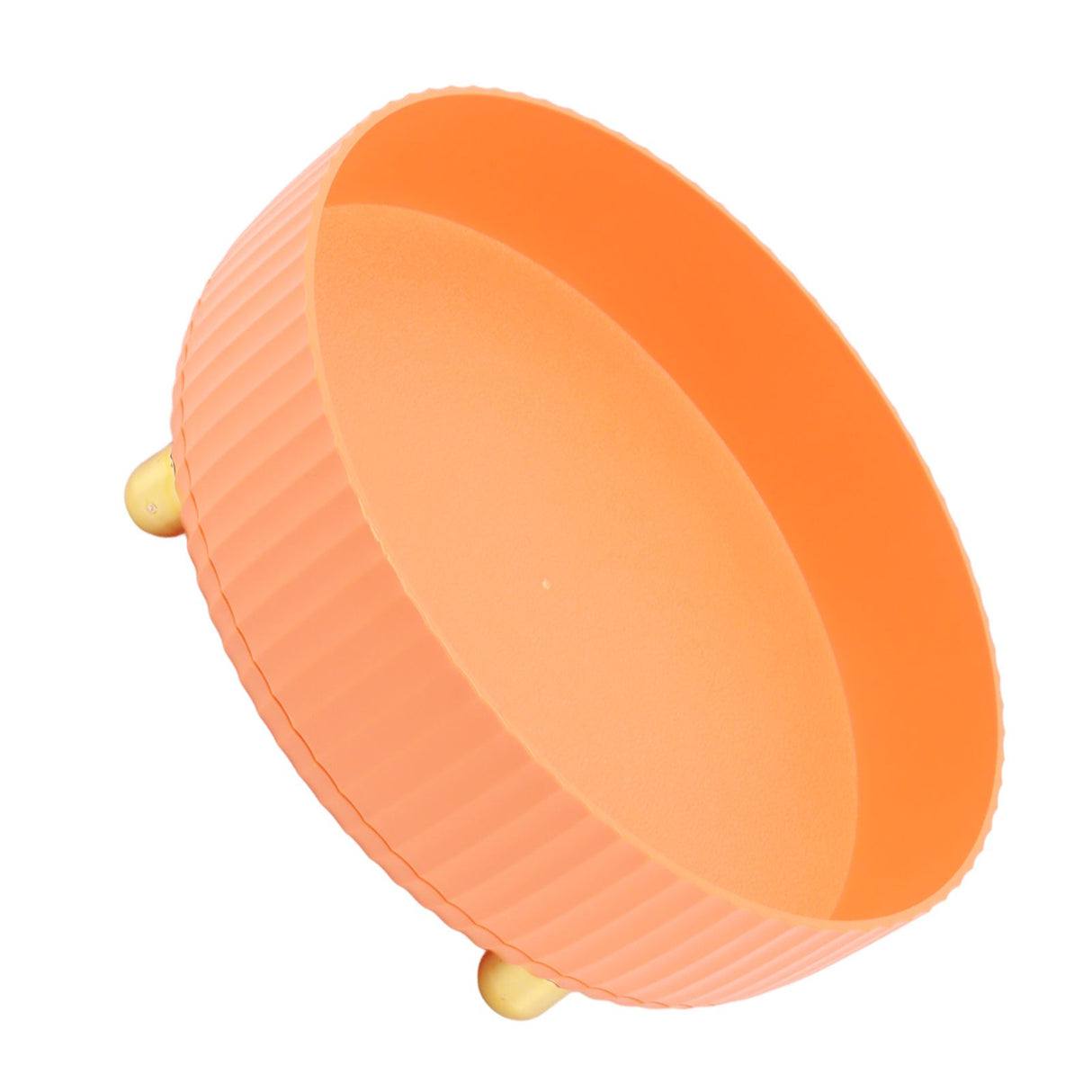 360 Degree Rotating Storage Rack Organizer Round Cosmetic Spice Rack Turntable for Kitchen Cabinet Pantry Small Orange