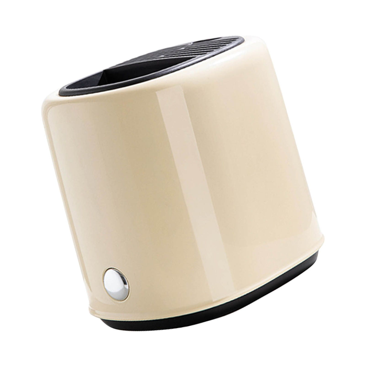 Knife Block Utensil Holder Retro Space Saving Large Capacity 2 In 1 Countertop Utensil Organizer for Kitchen Beige