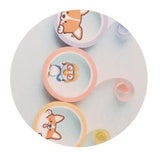 Round Cartoon Diatom Mud Coaster Water Absorbent Coaster Cutlery Insulation Anti Scalding Pad Marble Table Decor Flying Penguin - Top-Down View