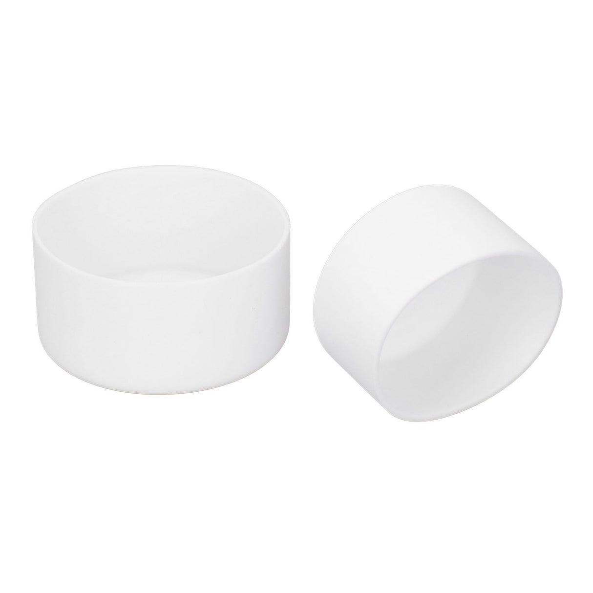 2Pcs Silicone Bumper Boot Protective Water Bottle Bottom Sleeve Cover for Space Thermal Cup White