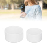 2Pcs Silicone Bumper Boot Protective Water Bottle Bottom Sleeve Cover for Space Thermal Cup White