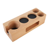 Wood Coffee Filter Tamper Holder Wooden Coffee Tamper Mat Stand for Home Cafe Restaurant Hotel Office 58mm 5 Hole