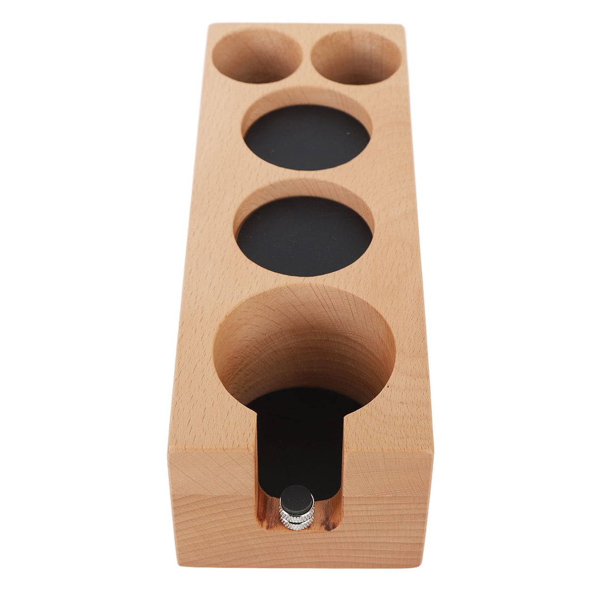Wood Coffee Filter Tamper Holder Wooden Coffee Tamper Mat Stand for Home Cafe Restaurant Hotel Office 58mm 5 Hole