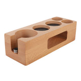 Wood Coffee Filter Tamper Holder Wooden Coffee Tamper Mat Stand for Home Cafe Restaurant Hotel Office 58mm 5 Hole