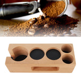 Wood Coffee Filter Tamper Holder Wooden Coffee Tamper Mat Stand for Home Cafe Restaurant Hotel Office 58mm 5 Hole