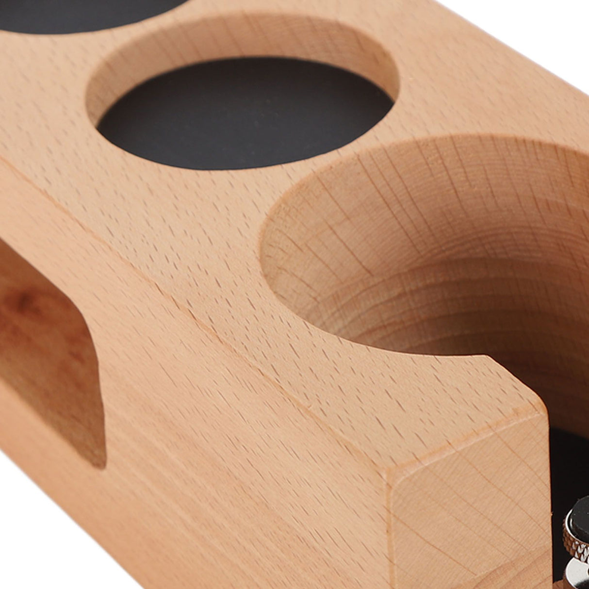 Wood Coffee Filter Tamper Holder Wooden Coffee Tamper Mat Stand for Home Cafe Restaurant Hotel Office 58mm 5 Hole