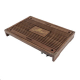 Water Storage Tea Tray with Drainage Tool Hose Non Fading Water Drainage Tea Serving Tray for Home Type A Light Black