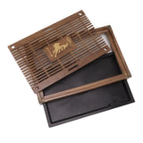 Water Storage Tea Tray with Drainage Tool Hose Non Fading Water Drainage Tea Serving Tray for Home Type A Light Black