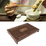 Water Storage Tea Tray with Drainage Tool Hose Non Fading Water Drainage Tea Serving Tray for Home Type A Light Black