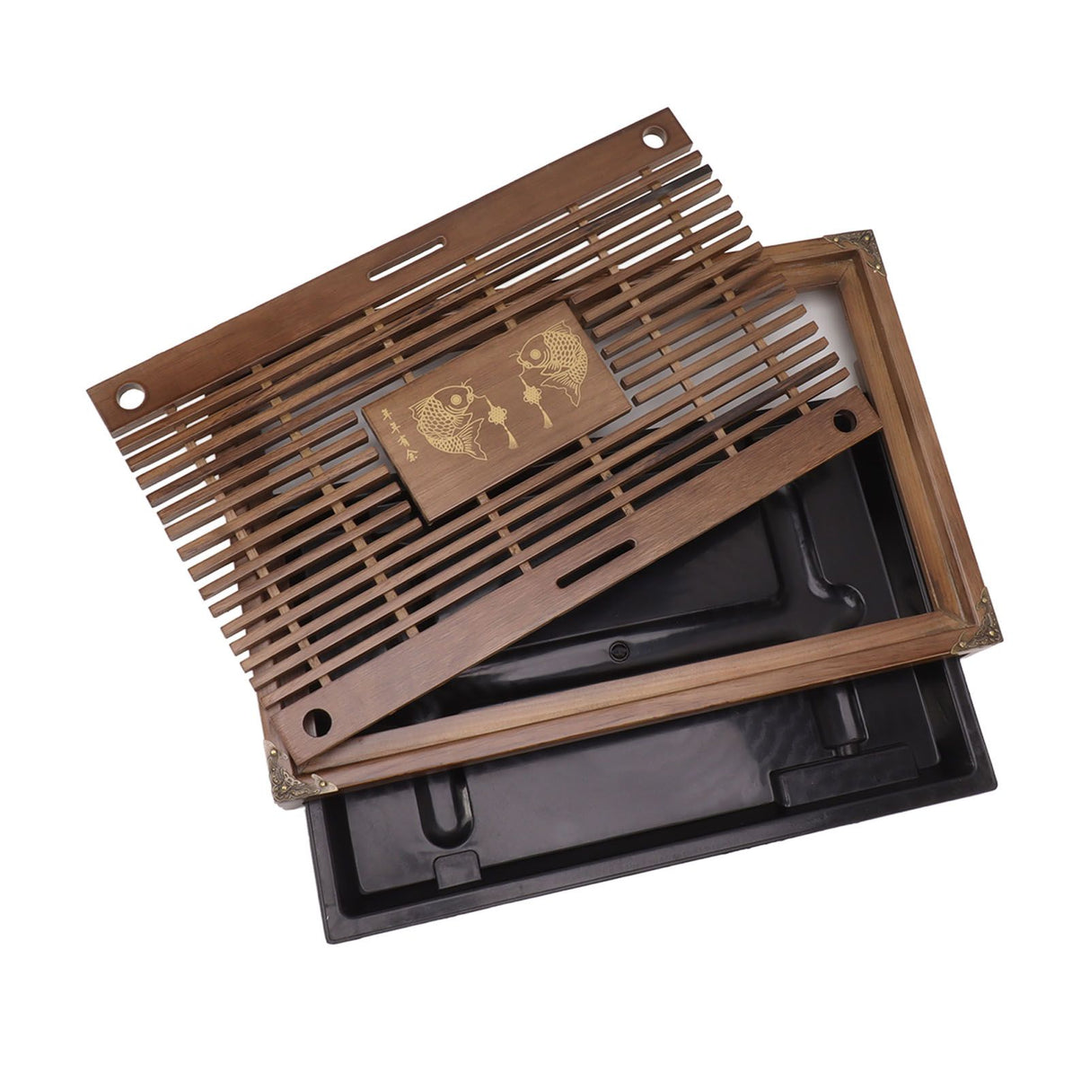 Water Storage Tea Tray with Drainage Tool Hose Non Fading Water Drainage Tea Serving Tray for Home Type B