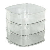 Transparent Dish Dust Cover Dustproof Multi Layer Dish Cover Multifunctional Food Cover 3 Layer - Side View
