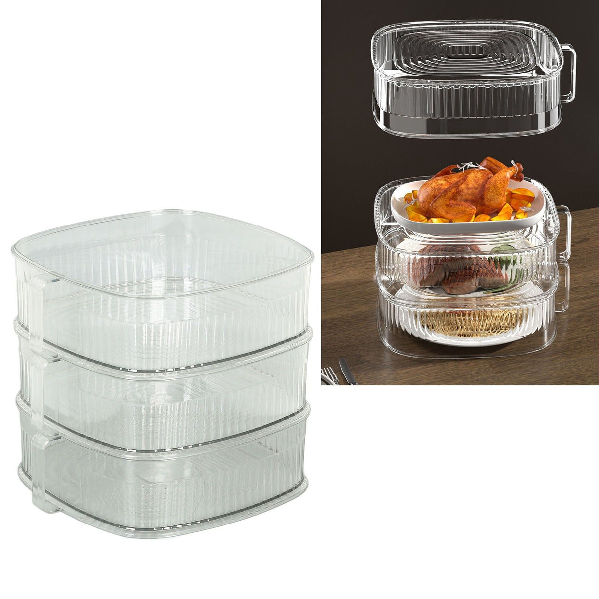 Transparent Dish Dust Cover Dustproof Multi Layer Dish Cover Multifunctional Food Cover 3 Layer