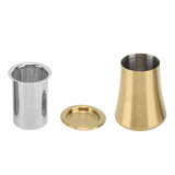 Coffee Sifter Cup Coffee Grind Sieve Fine Mesh Coffee Powder Sieve Cup 304 Stainless Steel Coffee Making Accessory for Home Gold - Rear View