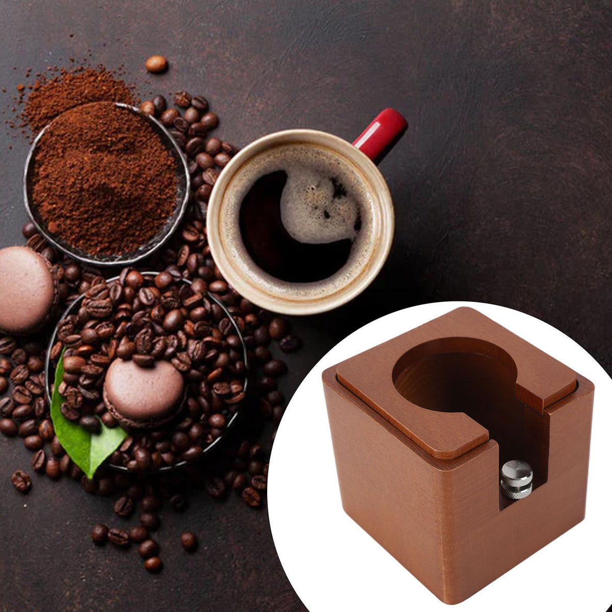 Coffee Tamper Holder Universal Food Safe Wood Coffee Filter Tamper Stand for 51mm 53mm 54mm Portafilter