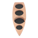 Coffee Tamper Holder Boat Shape 4 Slots Anti Slip Stable Wooden Coffee Tamping Station 53mm/2.1in