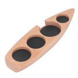 Coffee Tamper Holder Boat Shape 4 Slots Anti Slip Stable Wooden Coffee Tamping Station 53mm/2.1in - Extra Image