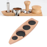 Coffee Tamper Holder Boat Shape 4 Slots Anti Slip Stable Wooden Coffee Tamping Station 53mm/2.1in