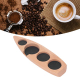 Coffee Tamper Holder Boat Shape 4 Slots Anti Slip Stable Wooden Coffee Tamping Station 53mm/2.1in