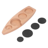 Coffee Tamper Holder Boat Shape 4 Slots Anti Slip Stable Wooden Coffee Tamping Station 53mm/2.1in