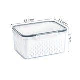 Drain Storage Basket Box Transparent Fruit Vegetable Storage Container for Kitchen Supplies 1750ML - Extra Image