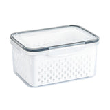 Drain Storage Basket Box Transparent Fruit Vegetable Storage Container for Kitchen Supplies 3300ML