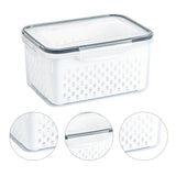 Drain Storage Basket Box Transparent Fruit Vegetable Storage Container for Kitchen Supplies 3300ML - Front View