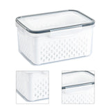 Drain Storage Basket Box Transparent Fruit Vegetable Storage Container for Kitchen Supplies 3300ML