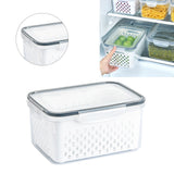 Drain Storage Basket Box Transparent Fruit Vegetable Storage Container for Kitchen Supplies 3300ML - Rear View