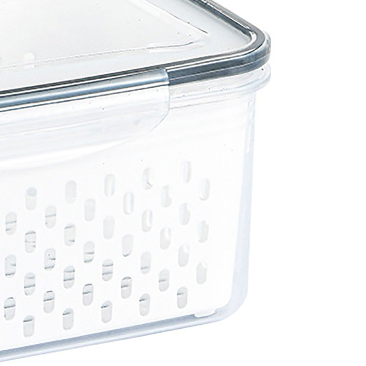 Drain Storage Basket Box Transparent Fruit Vegetable Storage Container for Kitchen Supplies 3300ML