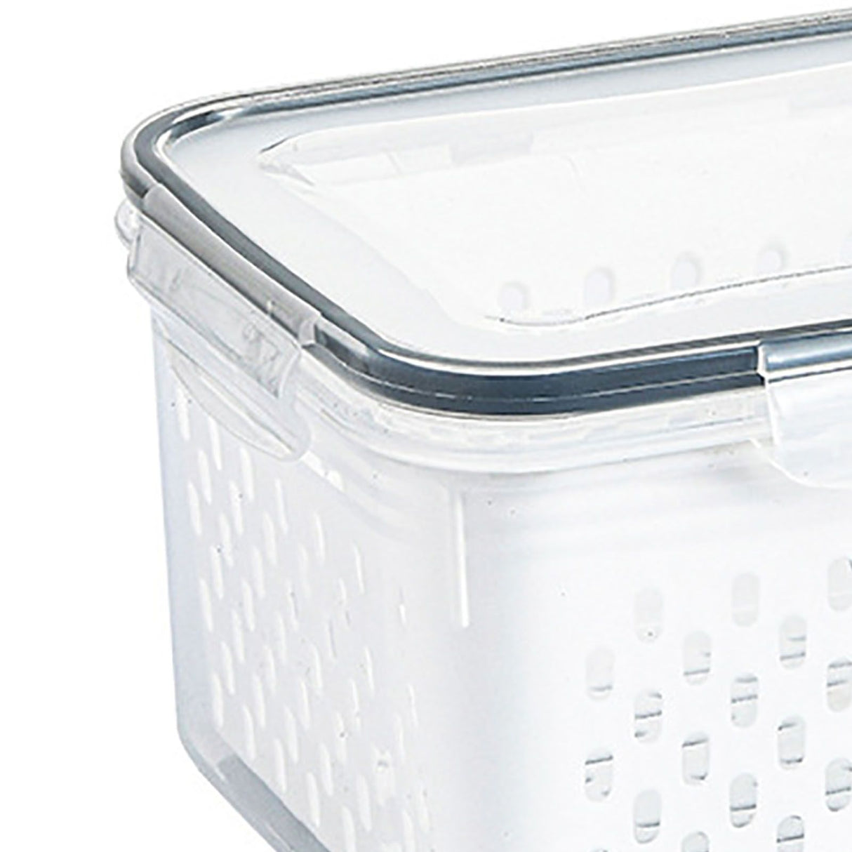 Drain Storage Basket Box Transparent Fruit Vegetable Storage Container for Kitchen Supplies 3300ML