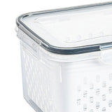 Drain Storage Basket Box Transparent Fruit Vegetable Storage Container for Kitchen Supplies 3300ML