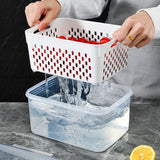 Drain Storage Basket Box Transparent Fruit Vegetable Storage Container for Kitchen Supplies 3300ML - Extra Image