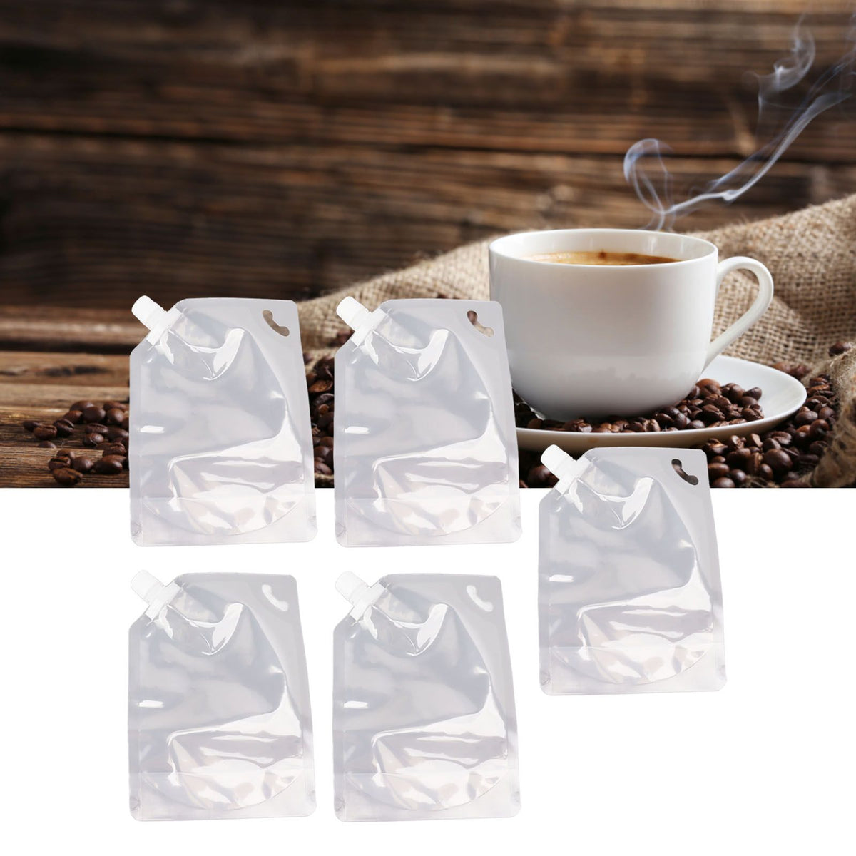 5Pcs Grain Sealed Storage Bag Reusable Transparent Grain Storage Bag for Rice Cereals Flour Nuts 1kg