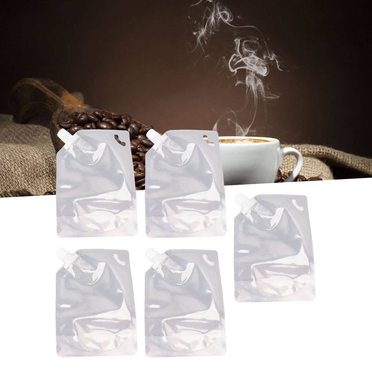 5Pcs Grain Sealed Storage Bag Reusable Transparent Grain Storage Bag for Rice Cereals Flour Nuts 1kg