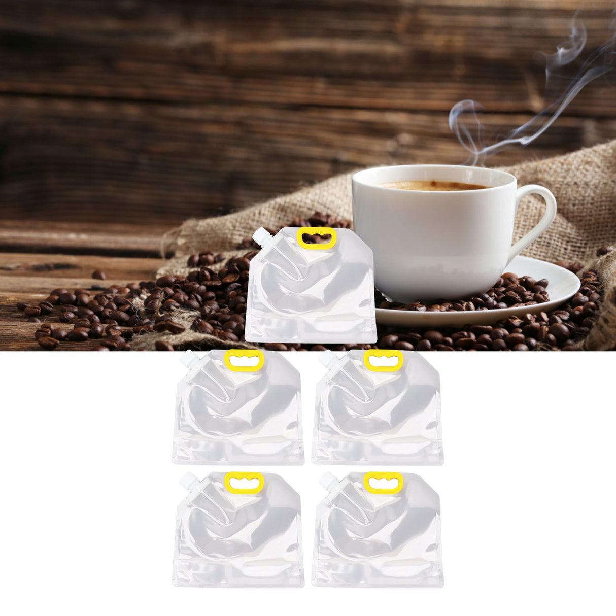 5Pcs Grain Sealed Storage Bag Reusable Transparent Grain Storage Bag for Rice Cereals Flour Nuts 2.5kg