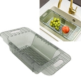 Kitchen Sink Fruit Vegetable Strainer Modern Minimalist PET Kitchen Telescopic Drain Rack Plastic Sink Filter Green