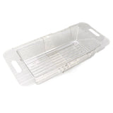 Kitchen Sink Fruit Vegetable Strainer Modern Minimalist PET Kitchen Telescopic Drain Rack Plastic Sink Filter Transparent - Side View
