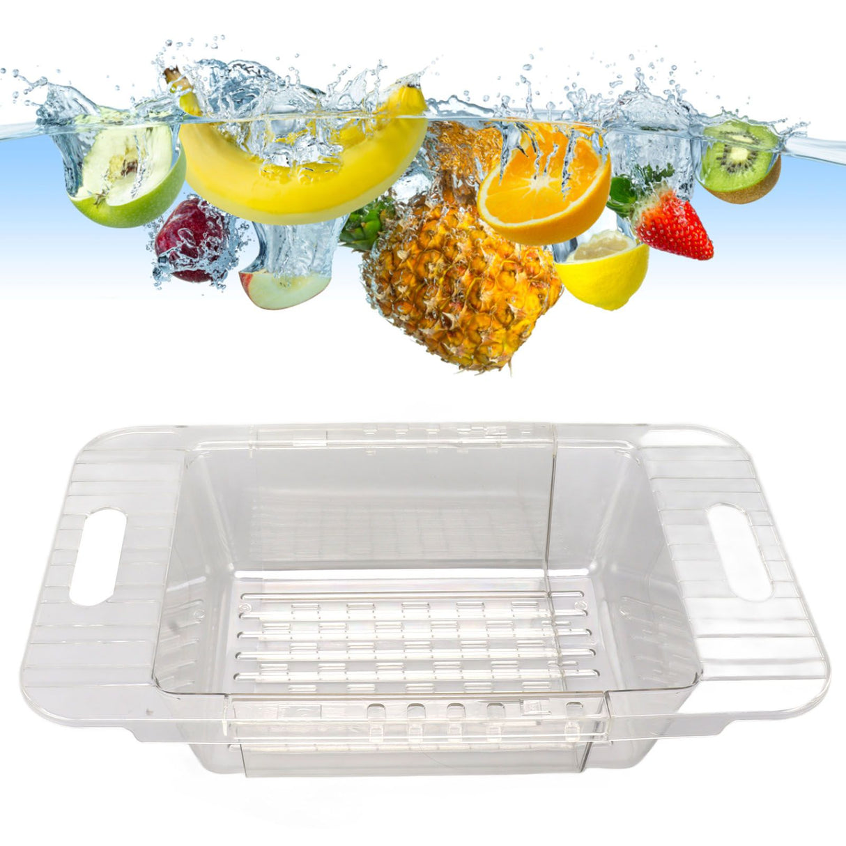Kitchen Sink Fruit Vegetable Strainer Modern Minimalist PET Kitchen Telescopic Drain Rack Plastic Sink Filter Transparent
