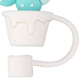 6Pcs Straw Cover Cap Cute Cartoon Reusable Silicone Toppers Drinking Tips Lids Plugs Type A - Extra Image