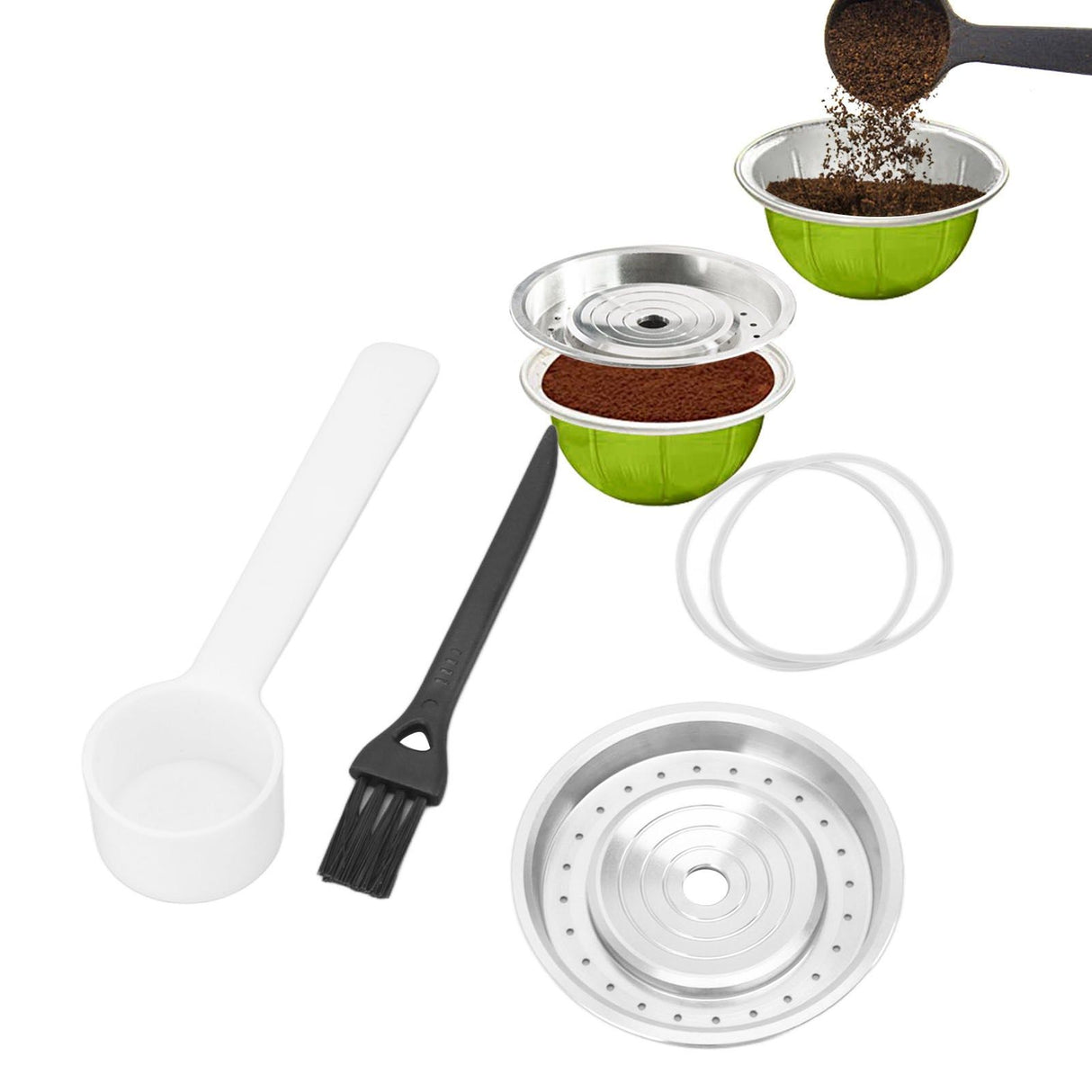 Coffee Capsule Lid 304 Stainless Steel Rust Proof Reusable Refillable Coffee Capsule Seal Cover
