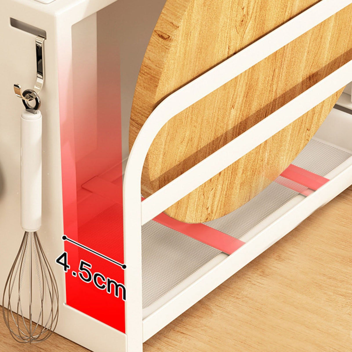 White Kitchen Chopsticks Knife Stand Cutting Board Integrated Magnet Draining Holder for Home