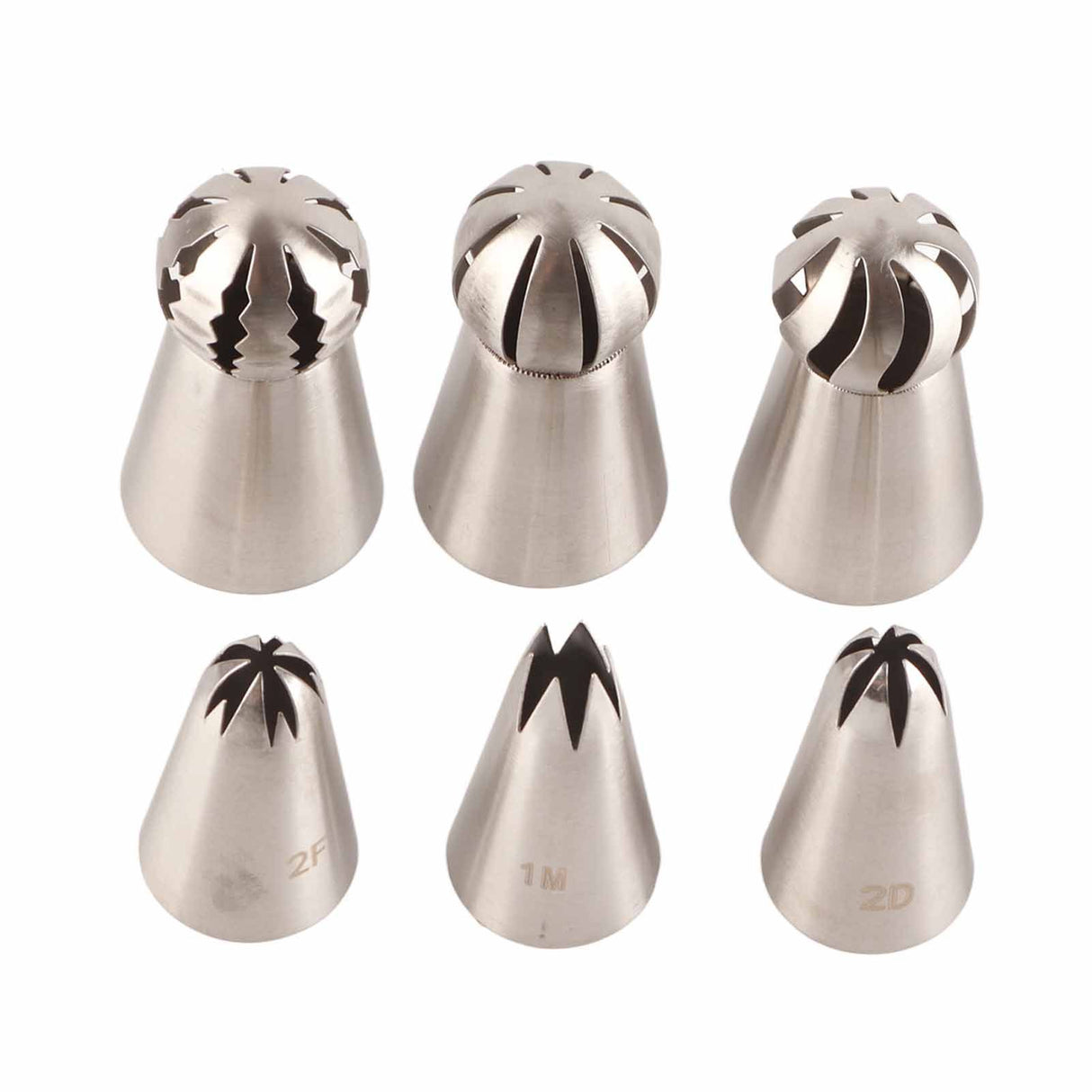 6PCS Baking Tip Stainless Steel Decorating Pastry Piping Nozzle Set for Cake Cupcake