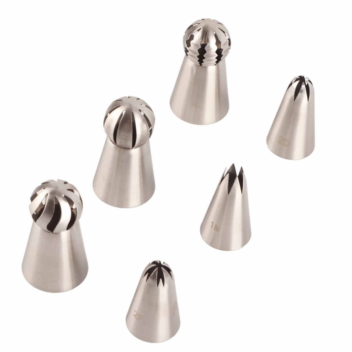 6PCS Baking Tip Stainless Steel Decorating Pastry Piping Nozzle Set for Cake Cupcake