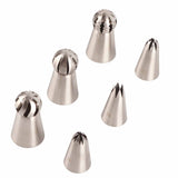 6PCS Baking Tip Stainless Steel Decorating Pastry Piping Nozzle Set for Cake Cupcake