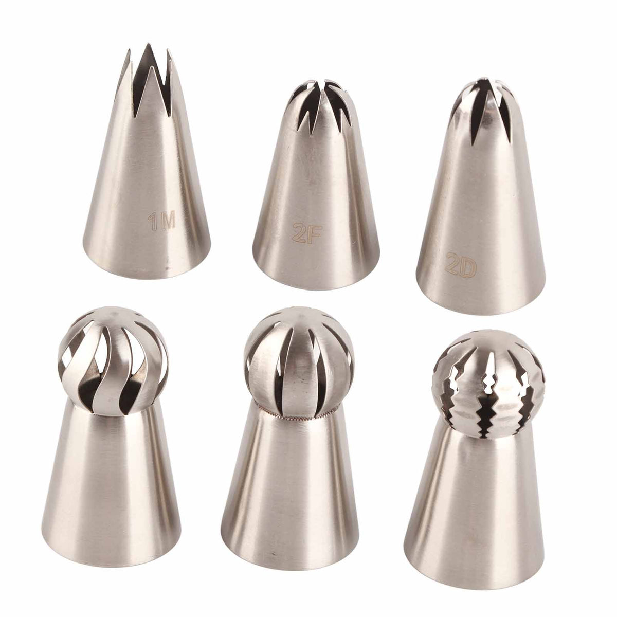 6PCS Baking Tip Stainless Steel Decorating Pastry Piping Nozzle Set for Cake Cupcake