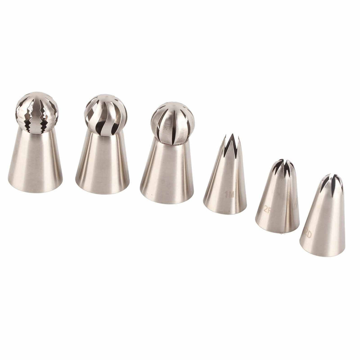 6PCS Baking Tip Stainless Steel Decorating Pastry Piping Nozzle Set for Cake Cupcake