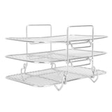 3 Layer Fryer Rack Stainless Steel Stackable Grill Rack 3 Tier Baking Rack for Household Use - Front View