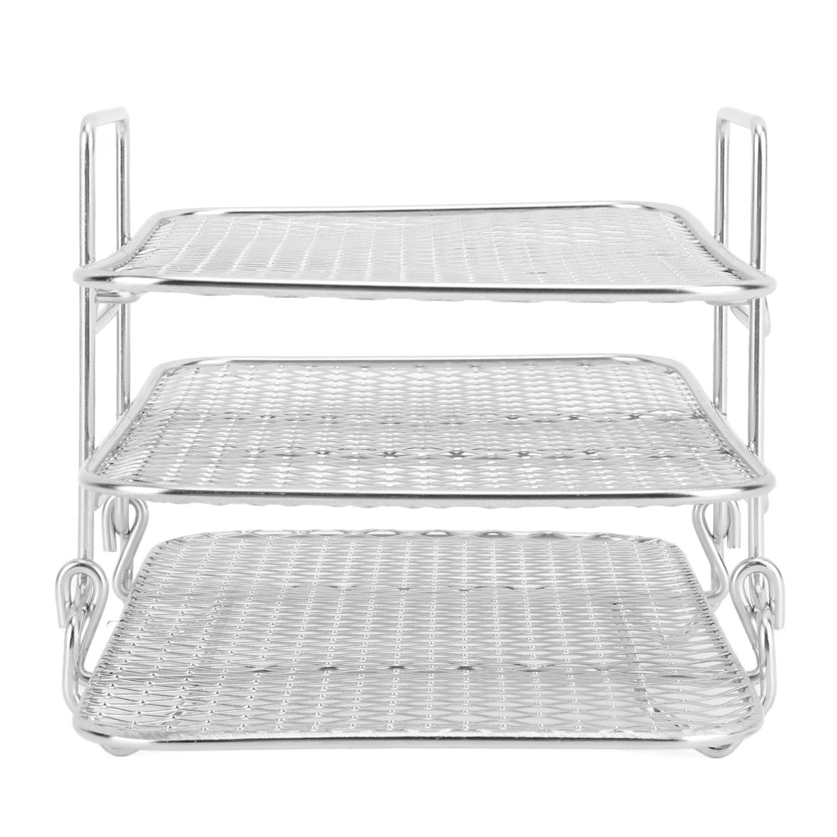 3 Layer Fryer Rack Stainless Steel Stackable Grill Rack 3 Tier Baking Rack for Household Use