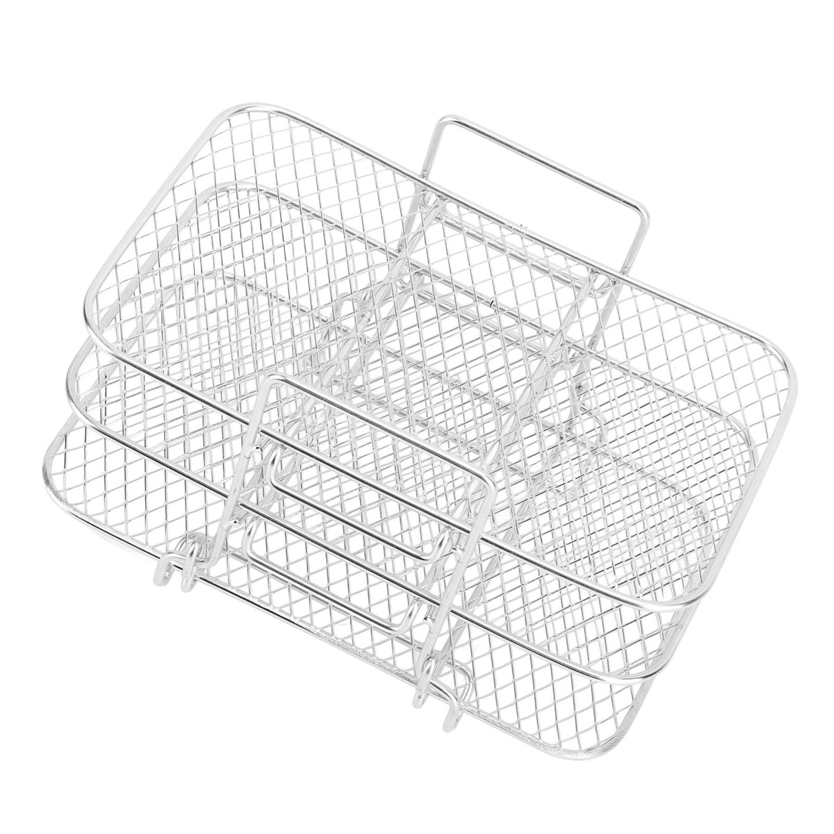3 Layer Fryer Rack Stainless Steel Stackable Grill Rack 3 Tier Baking Rack for Household Use